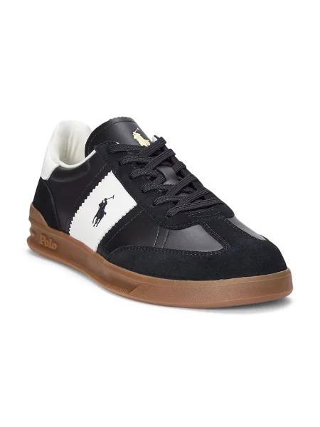 Кожаные кроссовки Polo Ralph Lauren черные