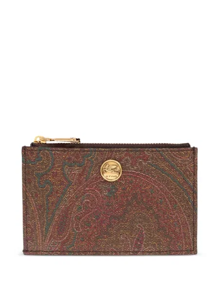 Portofel Etro cu model paisley maro
