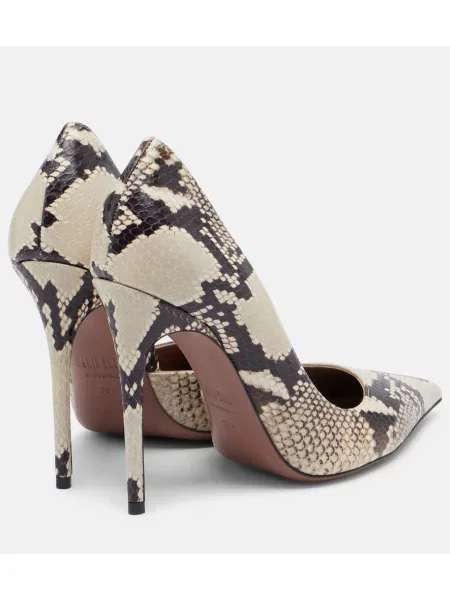 Pantofi cu toc Paris Texas din piele cu model piele de șarpe