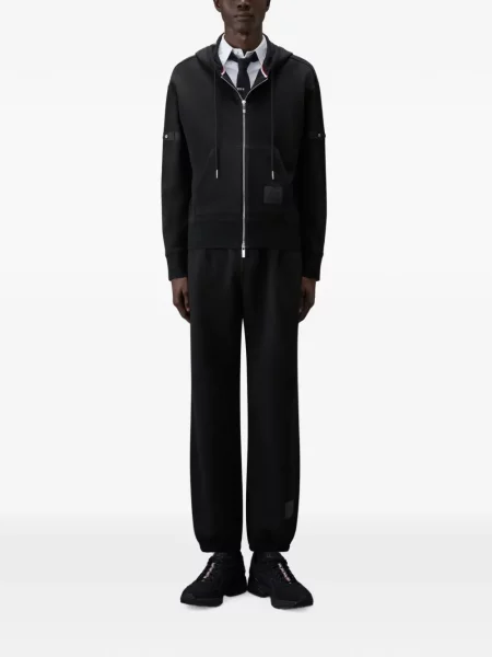 Pantaloni sport Thom Browne din jerseu negru