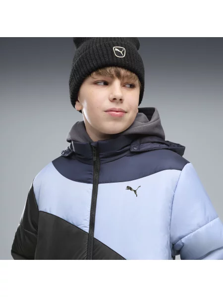 PUMA Młodzieżowa pikowana kurtka ocieplana o luźnym kroju Odzież niebieski
