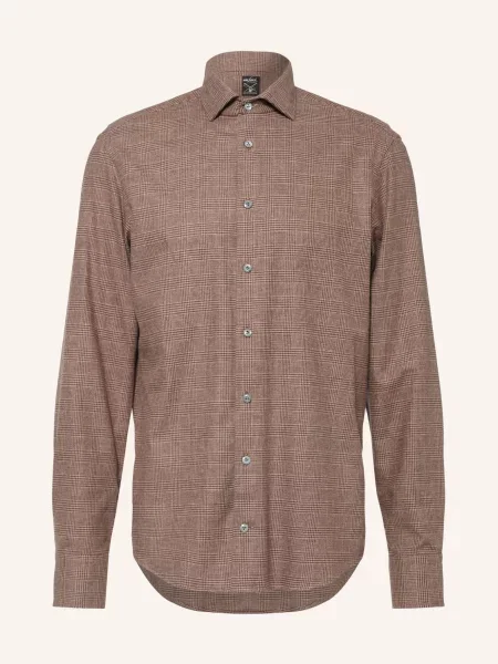 Van Laack Flanelová Košile Vl-Rikos-Tfk Tailor Fit / světle hnědá
