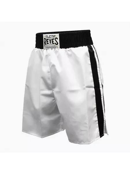 Pantaloni scurți de box pentru bărbați Cleto Reyes Satin Boxing white/black alb