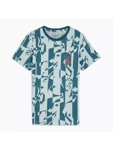 Koszulka piłkarska dziecięca PUMA Neymar Jr Creativity Logo Tee ocean tropic/turquoise surf niebieska