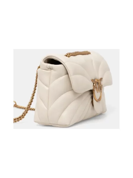Torebka crossbody Pinko skórzana klasyczna beżowa