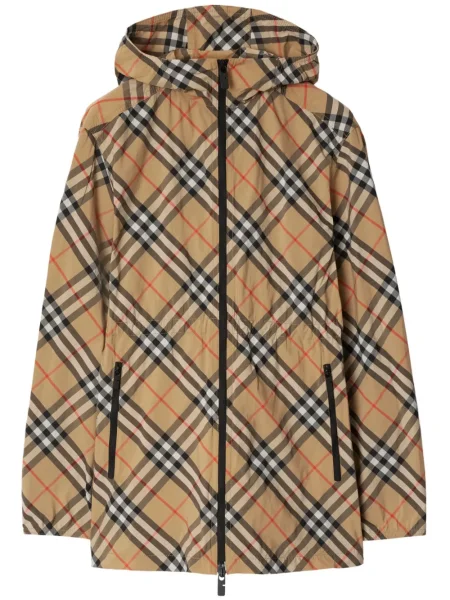 Kostkovaný kabát Burberry s kapucí