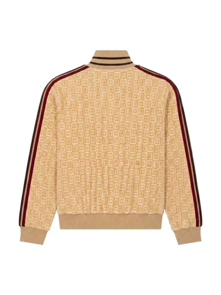 Welurowa bluza rozpinana Carlo Colucci z logo beżowa
