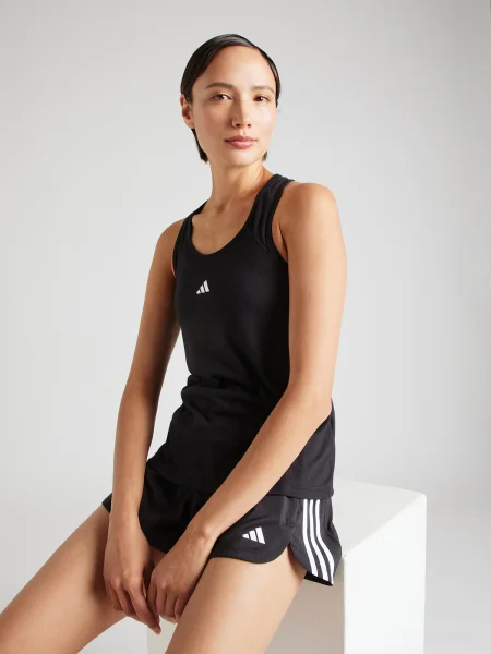 ADIDAS PERFORMANCE Športový top Train Essentials Minimal Branding Racerback / biela čierna