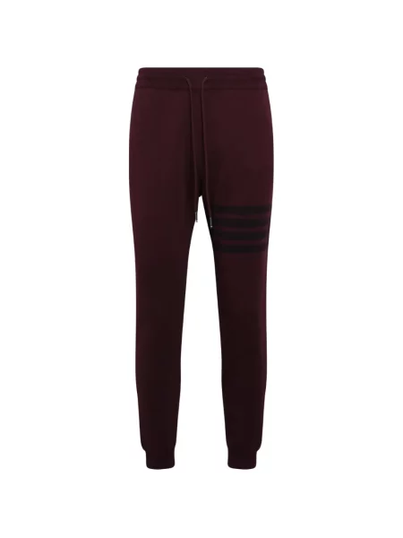 Pantaloni Thom Browne cu dungi alergare roșu