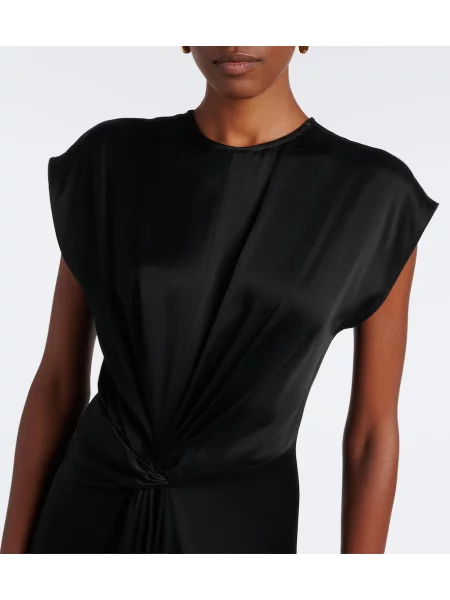 Rochie Victoria Beckham din satin drapată negru