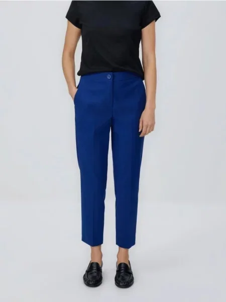 Reserved Брюки зі стрілками з бавовною індиго 