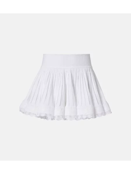 Fustă Alaïa tricotate alb