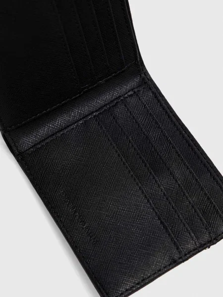 Kožená peněženka a držák na karty Emporio Armani černá