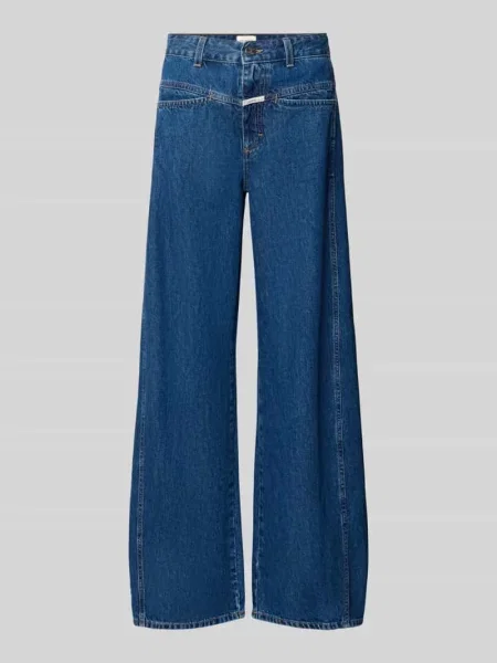 Jeansy o kroju barrel fit z detalem z logo model TORI-X' Closed granatowe