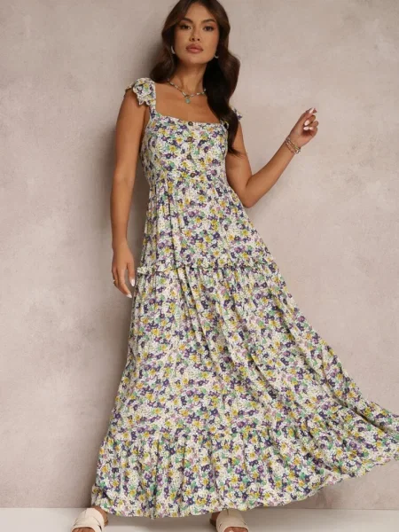 Rochie Alb-Violet Salama alb