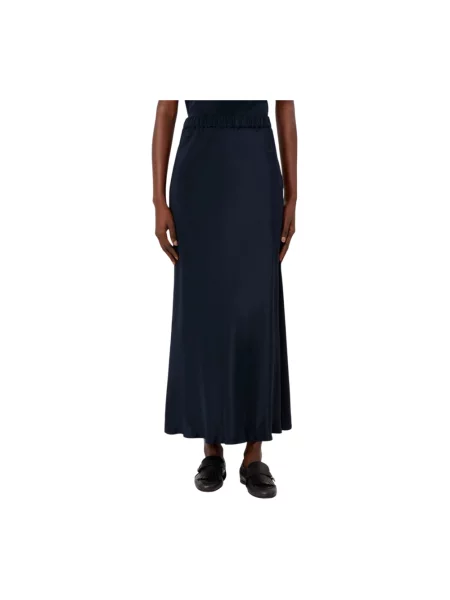 Lniana spódnica maxi Max Mara niebieska