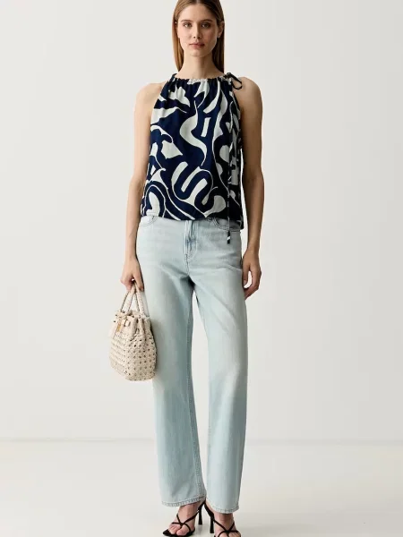 Calvin Klein Jeans ravne kavbojke modra