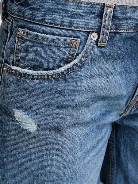 Riflové kraťasy Pepe Jeans REGULAR SHORT MW DISTRESSED hladké medium waist modrá