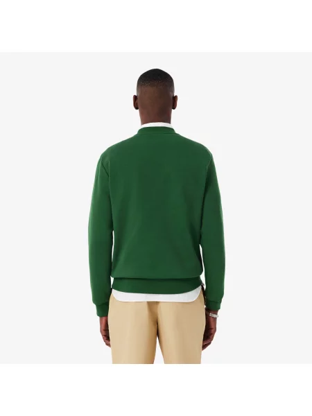 Lacoste Bluza Z Organicznej Bawełny Szczotkowanej zielona