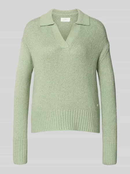 Sweter z dzianiny z dekoltem w serek Fynch-hatton