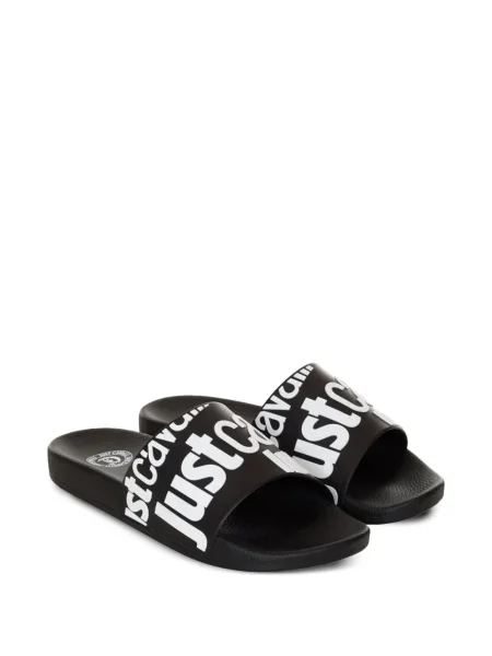 Papuci Just Cavalli cu imagine negru