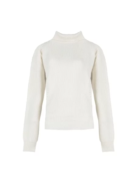 Dzianinowy sweter z golfem Silvian Heach beżowy