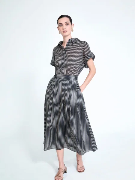 Lola Casademunt Rochie tip bluză negru alb