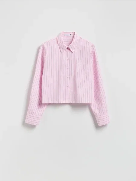 Reserved Krótka koszula w pastelowy róż