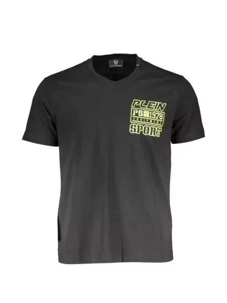 Tricou sport Plein Sport cu imagine cu decolteu în V negru