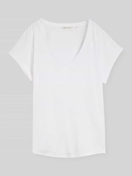 T-shirt o kroju relaxed fit Tom Tailor Denim biała