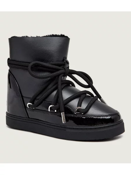 INUIKII Bocanci Gloss Wedge | piele negru