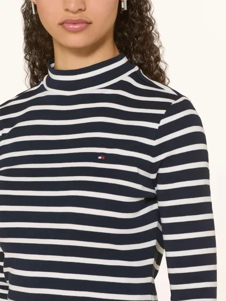 Tommy Hilfiger Tričko S Dlouhým Rukávem bílá/ tmavě modrá bílé
