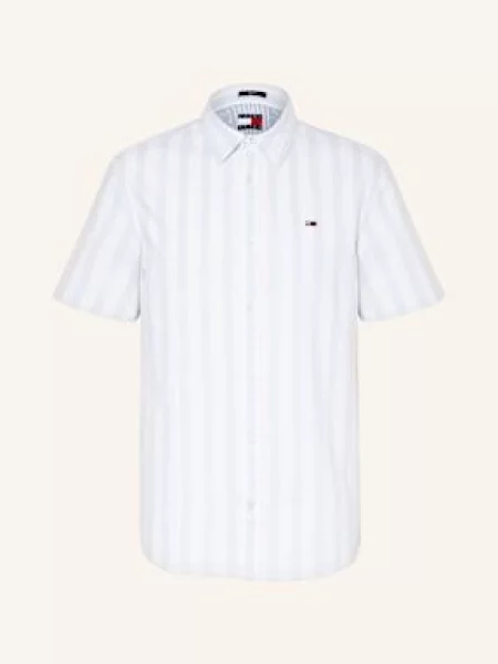 Tommy Jeans Košile S Krátkým Rukávem Regular Fit tmavě modrá bílá