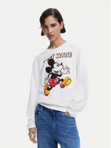 Desigual Bluza Avery Mickey Écru