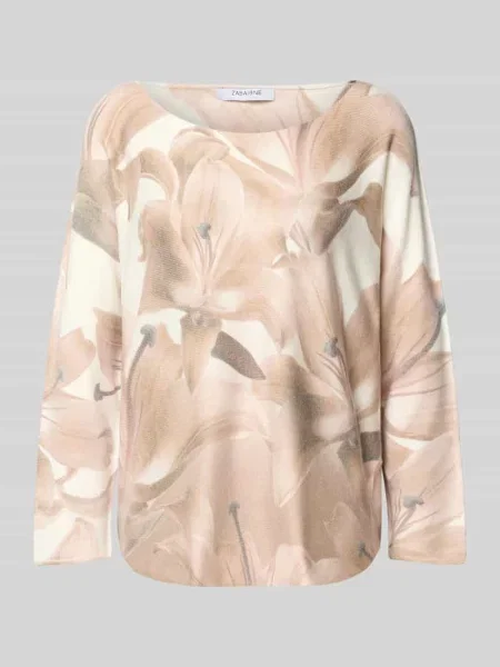 Bluzka z mieszanki z długim rękawem i okrągłym dekoltem Zabaione
