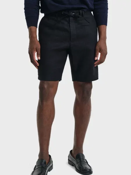 Лляні шорти Gant чорні
