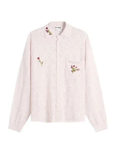 Haftowana dzianinowa koszula Ttt Msw w kwiatki różowa