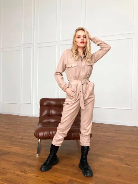 Замшевий Комбінезон Milirud бежевий