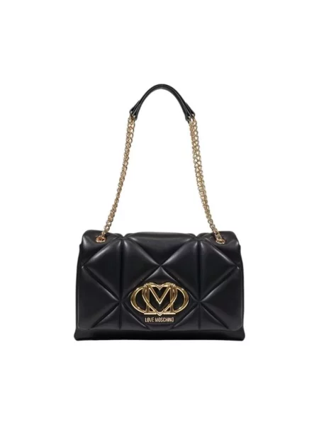 Lniana torebka Love Moschino czarna