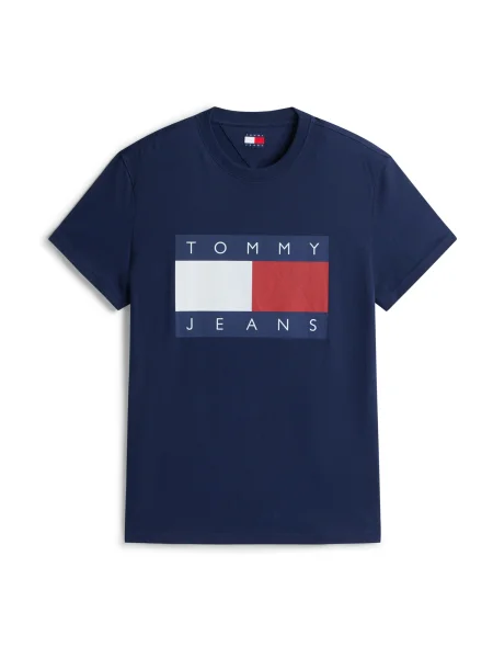 Tommy Jeans Tricou albastru marin / roșu alb