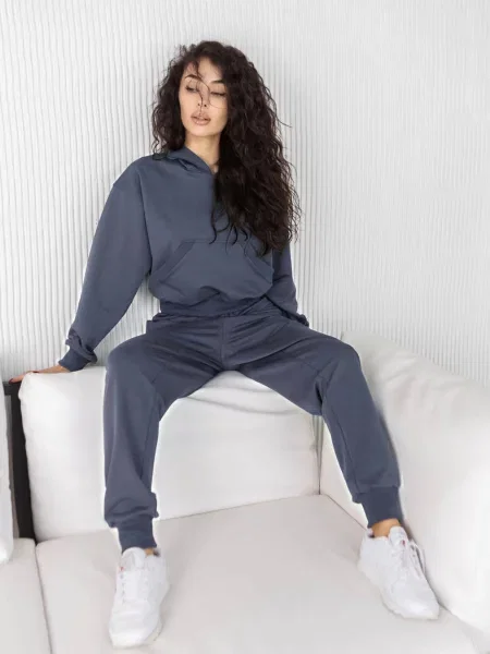 Женский спортивный костюм с капюшоном синій