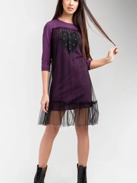 Сукня міні TrikoBakh бузковий бавовна/еластан