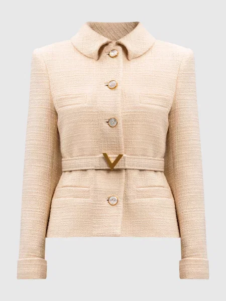 Твідовий жакет з вовни Valentino бежевий