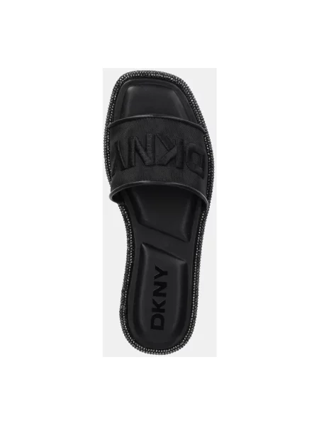 Klapki Dkny z logo czarne