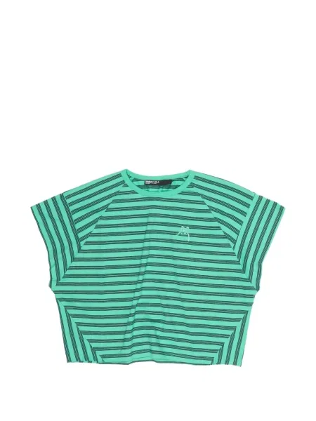 Tricou Bimba Y Lola cu broderie cu dungi verde