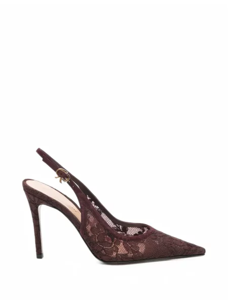Pantofi cu toc Gianvito Rossi din dantelă roșu