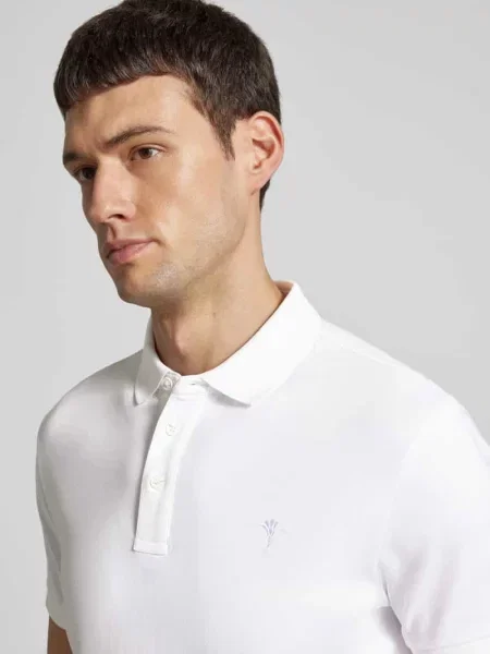 Koszulka polo JOOP! Collection;Czysta ekologiczna;Krój regular fit;Kołnierzyk polo z krótką listwą guzikową;Wyhaftowane logo;Długość tyłu w rozmiarze M: 72 cm biała