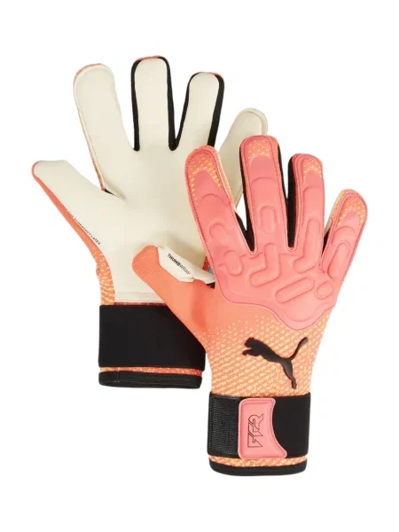 PUMA Športne rokavice Future Pro Hybrid limonino-rumena / svetlo oranžna / roza črna