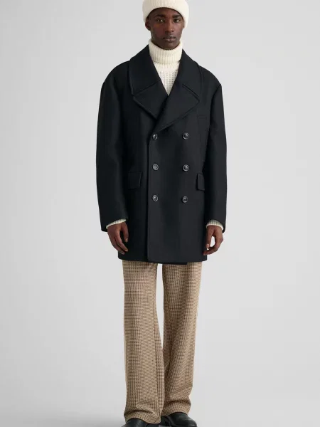 Вовняне пальто Gant чорне