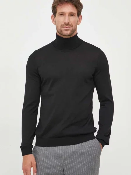 Volnen pulover BOSS siva bež